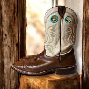 Justin Boots Brown and Cream Men's Boots